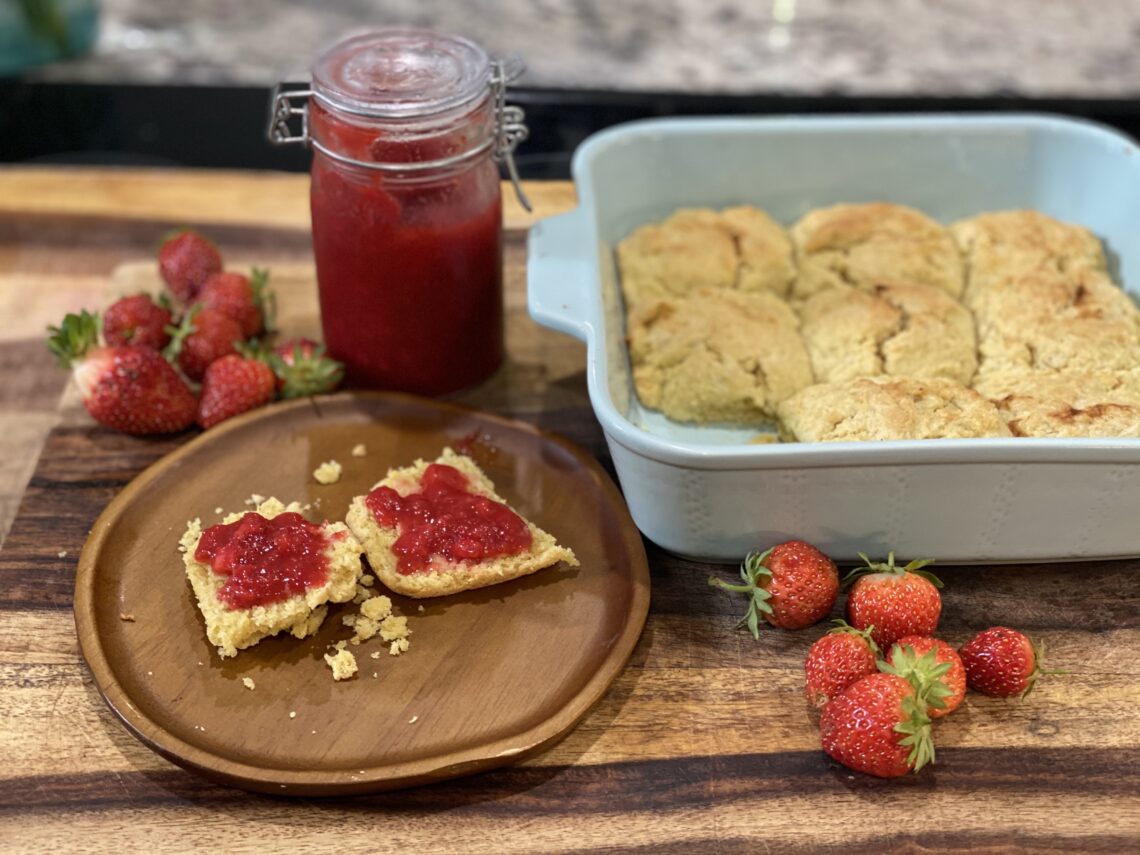 Strawberry Jam on Biscuits